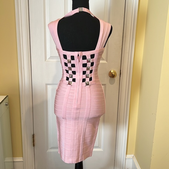 Herve Leger pink midi dress size xs - Picture 2 of 2